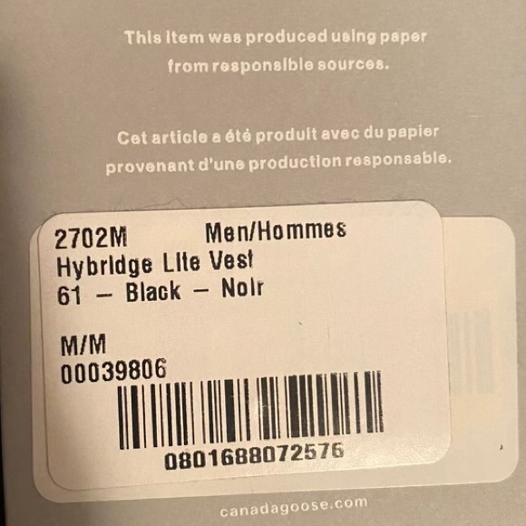 ⚠️SOLD⚠️CANADA GOOSE Hybridge Lite Vest - Picture 6 of 7